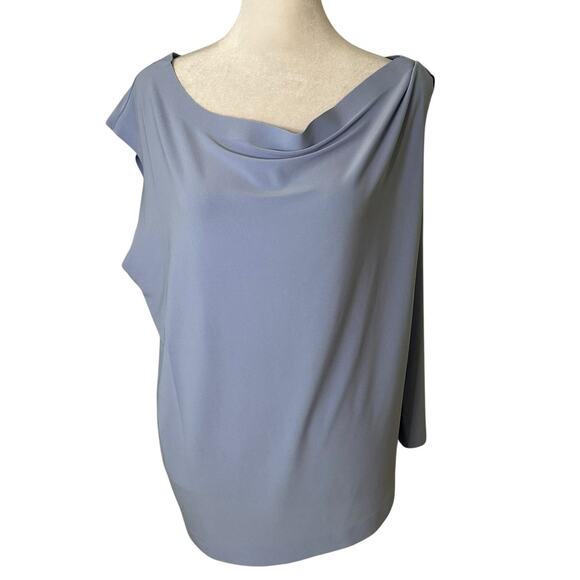 Norma Kamali light blue drop shoulder top size L - Picture 2 of 12